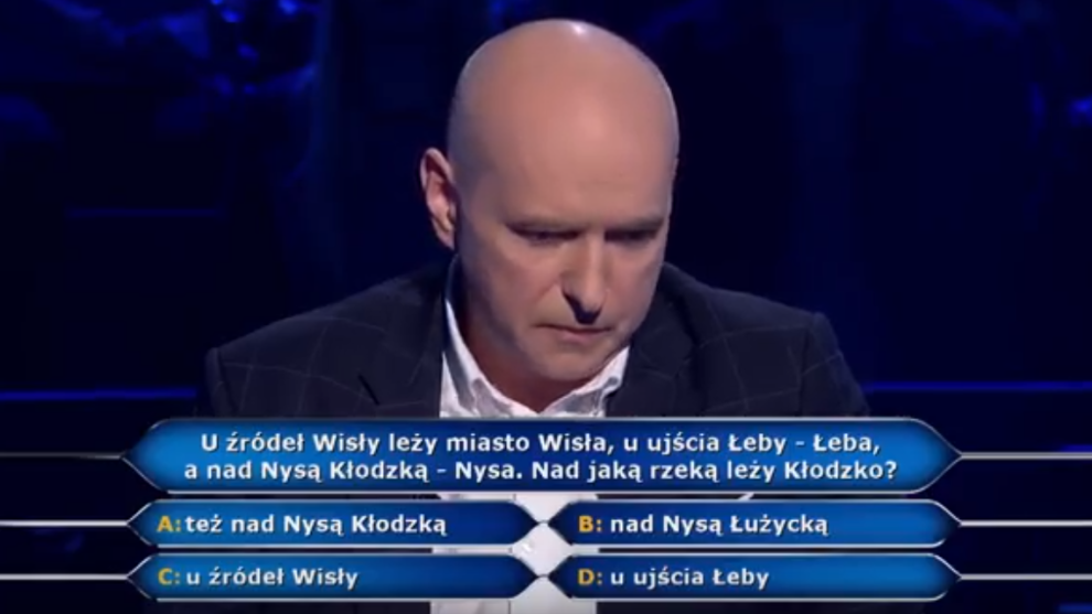 Milionerzy: Pytanie z geografii i 5 tysięcy złotych w kieszeni